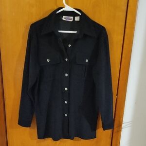 Classic Black Button-Down Shirt for Women